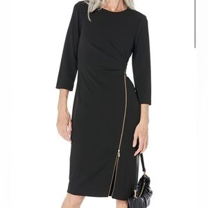 NWT- Calvin Klein 3/4 sleeve black dress